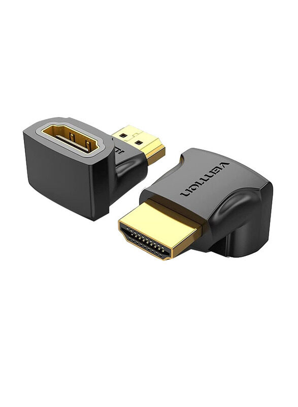 

Vention 90° Horizontal 4k 60Hz Gold Plated Finish HDMI 2.0 Male to HDMI Female Connector, AIOB0-2, 2 Pieces, Black/Gold