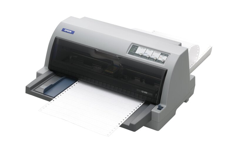 Epson Lq-690/En, 235C877 128Kb 529Cps 106Col Ieee1284 Label Printers, Grey