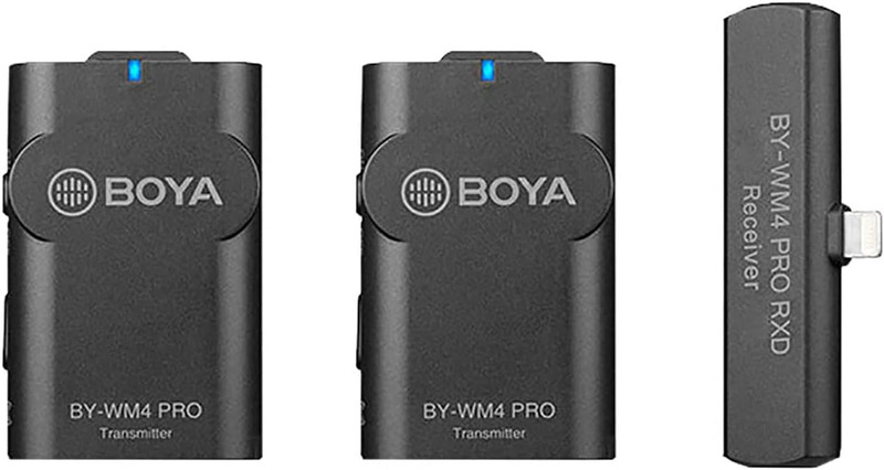 

Boya By-Wm4 Pro Kit 2.4Ghz Dual-Channel Smart Phone Wireless Transmission Recording Microphone with Lightning Connector, BY-WM4PRO-K4, Black