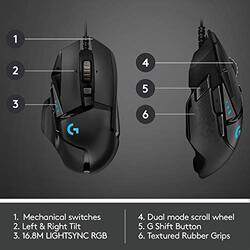 Logitech G502 HERO High Performance Wired Gaming Mouse for PC, Black