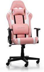 DXRacer Prince Series P132 Gaming Chair, 1D Armrests with Soft Surface, Pink and White