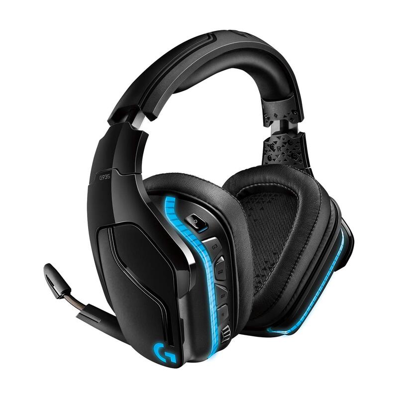 Logitech G935 Wireless Gaming Headset with 7.1 Surround Sound for Multiple Devices, Black/Blue