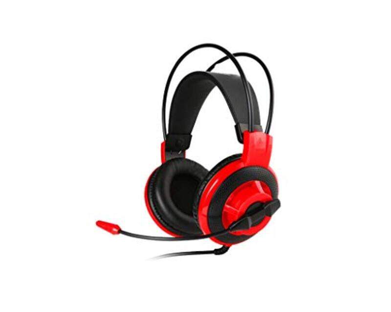 MSI Wired DS501 Stereo Gaming Headset with Mic for PC, Red