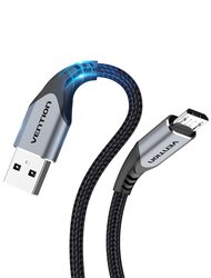 Vention 3-Meter 3A Nylon High Speed Data Cable, USB 2.0 to Micro USB for Huawei, Xiaomi, LG, Sony, Nexus, Nokia, Android Smartphones, PS4, Xbox, Grey