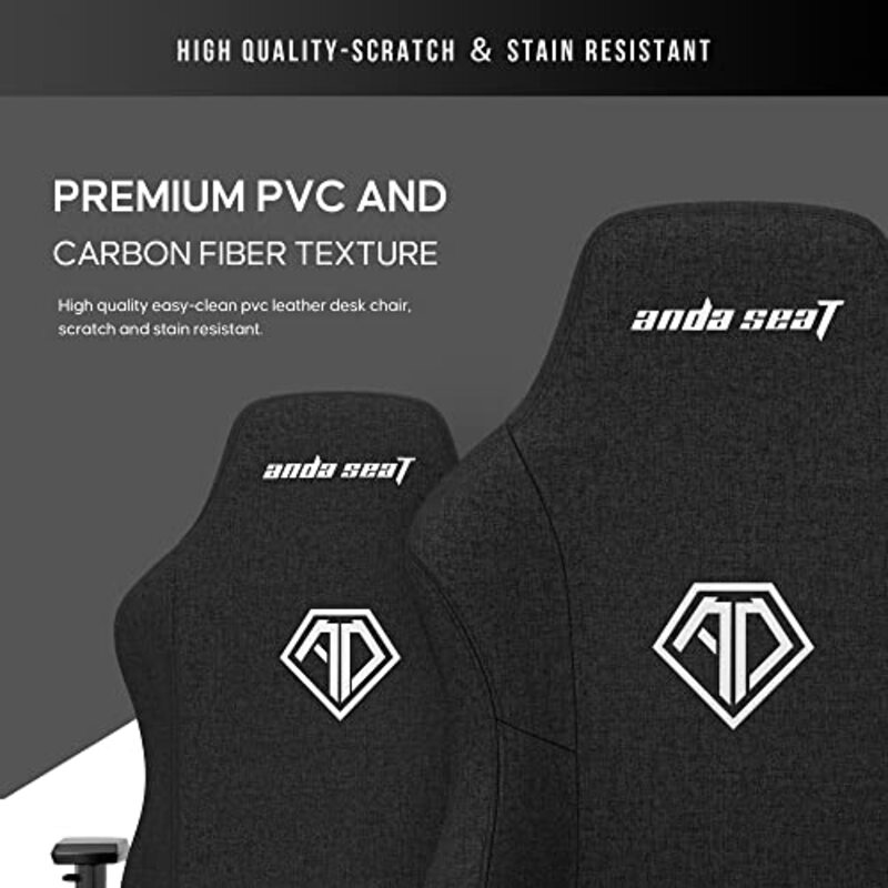 Anda Seat Phantom 3 Series Premium Gaming Chair with Neck Pillow and Lumbar Back Suppor Fabric, Black