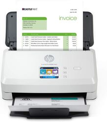 HP ScanJet Pro N4000 SNW1 Sheet Feed Scanner, Up to 600 dpi Scan Resolution, 50 Sheets Document Feeder Capacity, 4,000 Page Duty Cycle, Support Ehternet, WiFi & WiFi Direct, White 6FW08A