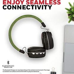 Honeywell V10 Moxie Wireless/Bluetooth Over-Ear Headphones with Mic, Olive