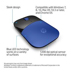 HP Z3700 Wireless Optical Mouse, V0L81AA#ABL, Blue