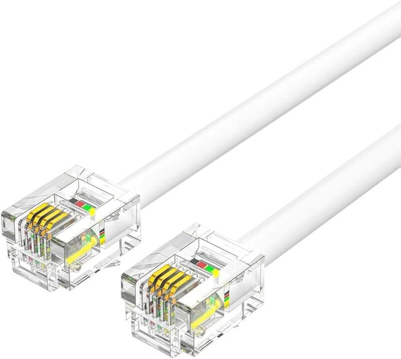 

Vention 3-Meter Patch 6P4C Pure Copper 4 Core Cable, RJ11 to RJ11 for Telephone, White