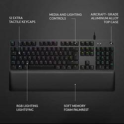 Logitech G513 RGB Backlit Mechanical Romer-G Switches Wired Gaming English Keyboard, Black