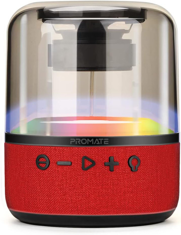 

Promate Premium 10W True Wireless Portable Bluetooth Speaker with 360-Degree HD Sound, Red