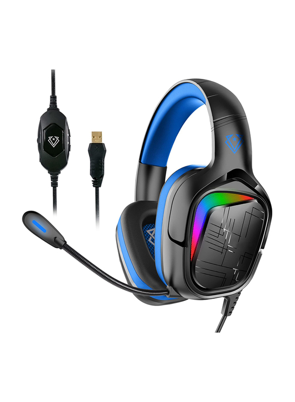 

Multiple Vertux Miami HD Gaming Headset 7.1 Surround Sound with Noise Reduction, Black/Blue