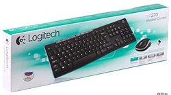 Logitech Wireless English Keyboard and Optical Mouse Set, MK270, Black