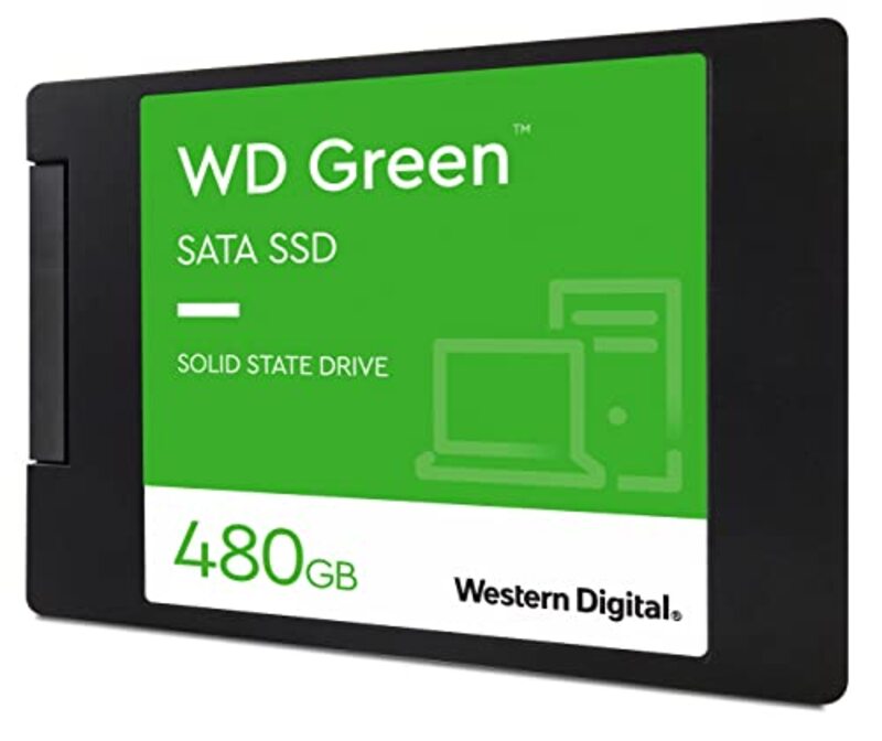 Western Digital 480GB Green Internal PC SSD - SATA III with 6gb/s, 2.5"/7mm, WDS480G2G0A, Green