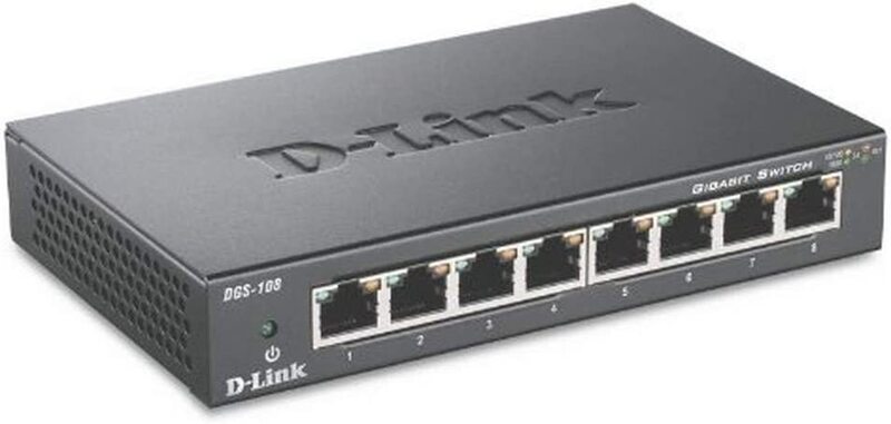 D-Link DGS-108 8-Port Gigabit Ethernet Switch, Black