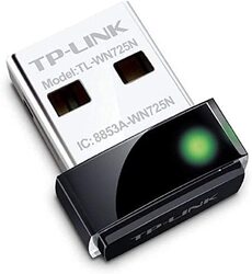 TP-Link 150mbps Wireless N Nano USB Adapter, Tl-wn725n, Black