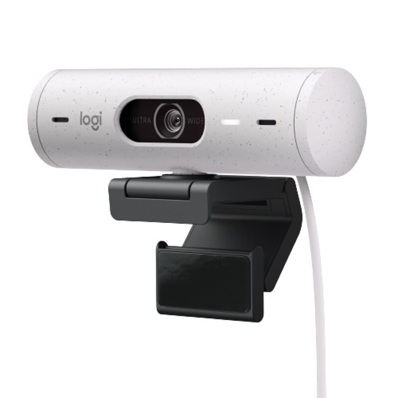 Logitech Brio 500 Full HD Webcam with Auto Light Correction, White