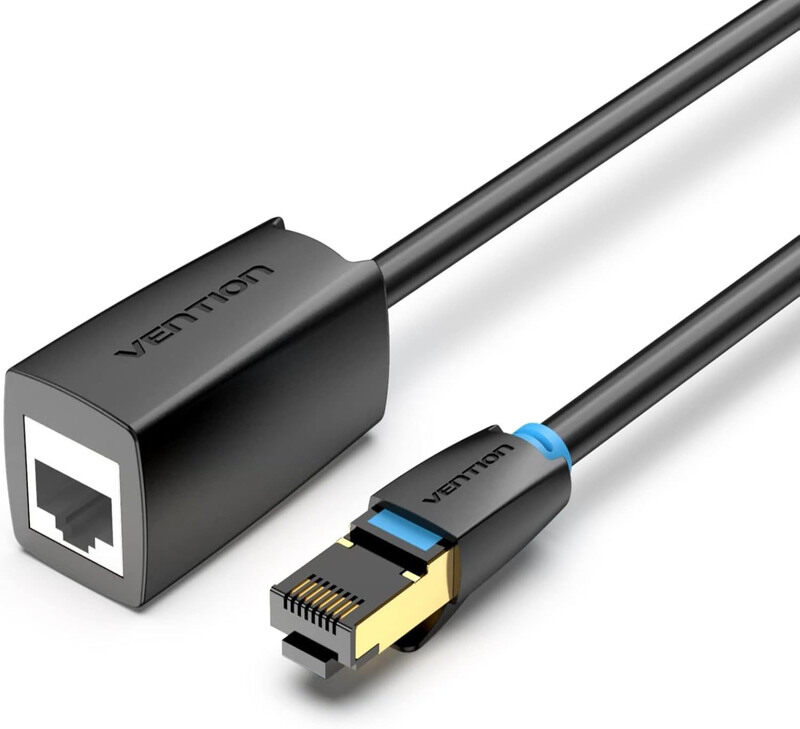 

Vention 5-Meters 40Gbps 2000MHz High Speed LAN RJ45 Cable, RJ45 to RJ45 Female for Router, Black