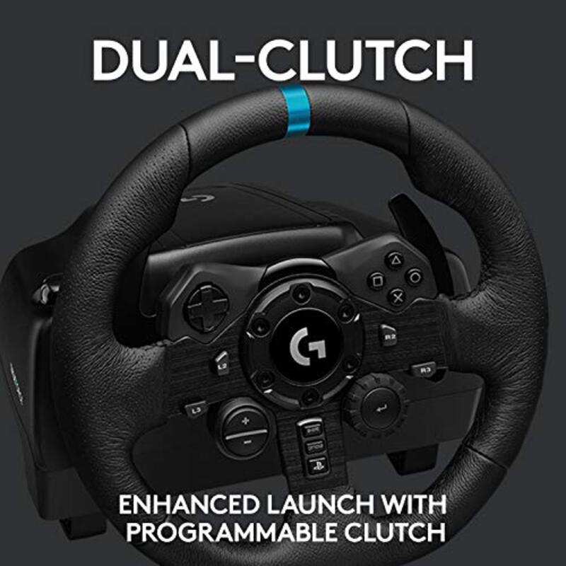 Logitech G923 Racing Wheel and Pedals for PS4 and PS5, Black