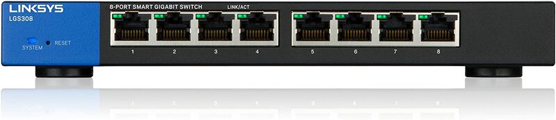 Linksys LGS308-UK Business 8 Port Desktop Gigabit Managed Smart Network Switch, Black