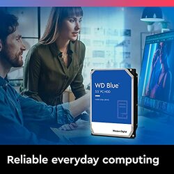 Western Digital 4TB 3.5 Inch Blue PC Internal Hard Drive HDD with 5400 RPM, SATA 6gb/s, 256 MB Cache, WD40EZAZ SATA, Multicolour