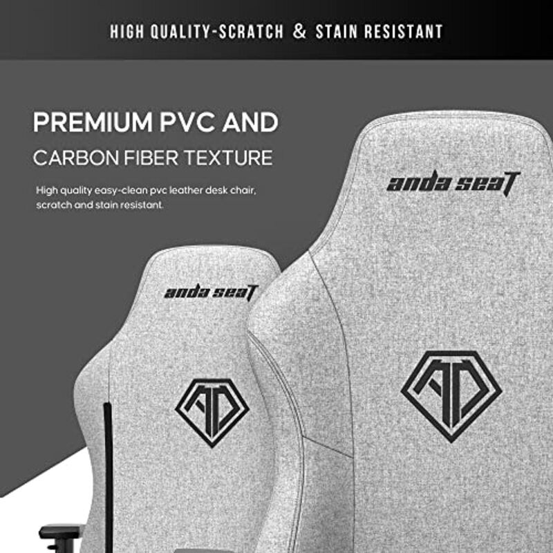 Anda Seat Phantom 3 Series Premium Gaming Chair with Neck Pillow and Lumbar Back Suppor Fabric, Grey