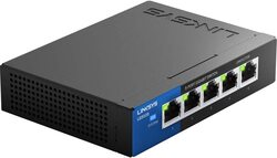 Linksys 5-Port Business Desktop Gigabit Ethernet Unmanaged Switch, LGS105, Black/Blue
