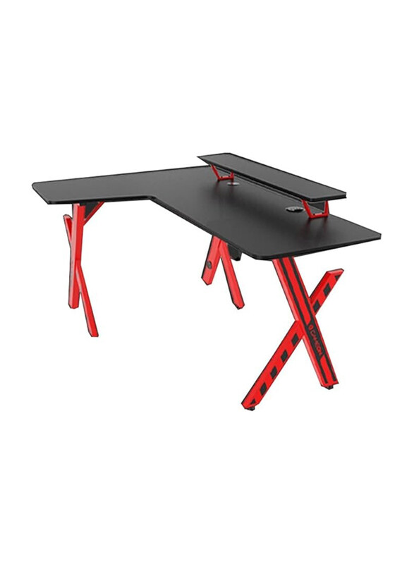 

Generic Gameon Phantom Series L-shaped Gaming Desk With 15w Qi Charger, Black/Red