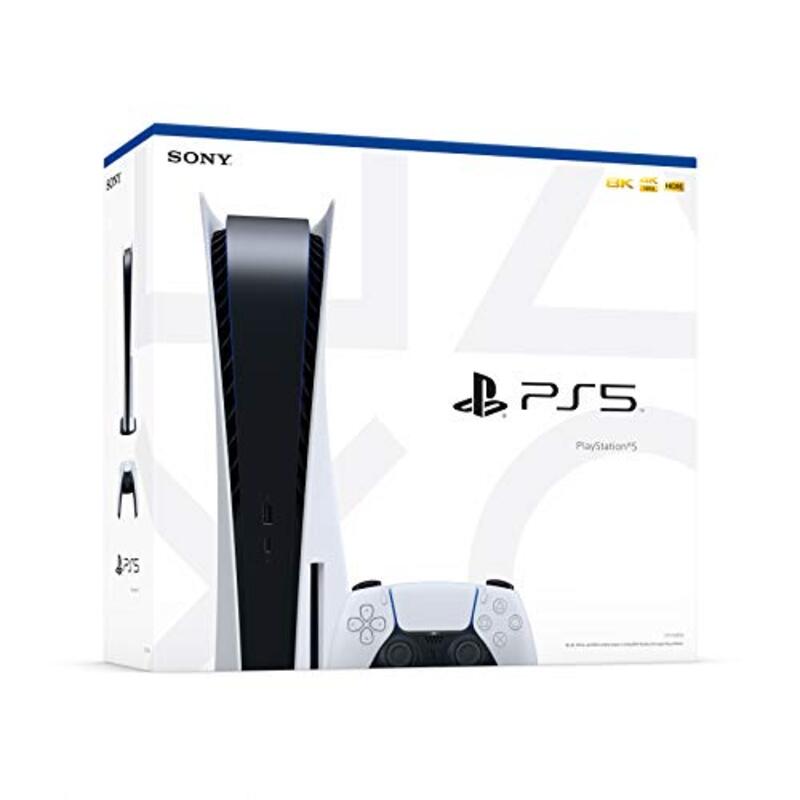 Sony Playstation 5 Console Standard Edition, International Version, with 1 Controllers, Black/White