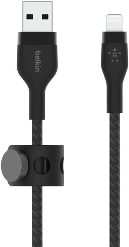 

Belkin 3-Meter Boost Charge Pro Flex Braided Cable, USB Type A to Lightning for Smartphones/Tablets, Black