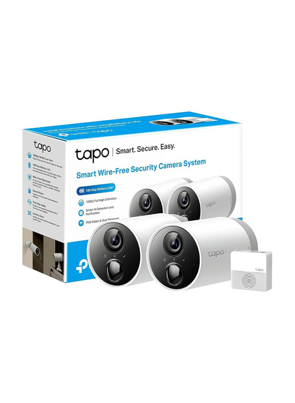 

Tapo 2MP 1080P Smart Wire-Free Security 2-Camera System, 2 Pieces, C400S2, White