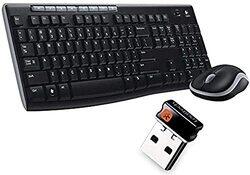 Logitech Wireless English Keyboard and Optical Mouse Set, MK270, Black