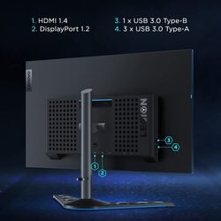 Lenovo 27 Inch Legion Y-Series QHD LED Gaming Monitor, 65Hz, Y27GQ-20, Black