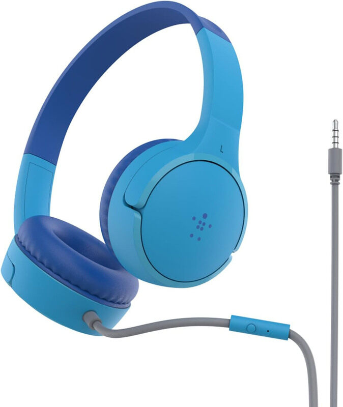 

Belkin SoundForm 3.5 mm Jack Over-Ear Kids Headphones, AUD004btBL, Blue