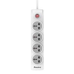 Huntkey 1.8-Meter 4-Outlet Power Extension Smart Surge Protector Power Strip With Safety Switch, Child Protection, Szn 401, White