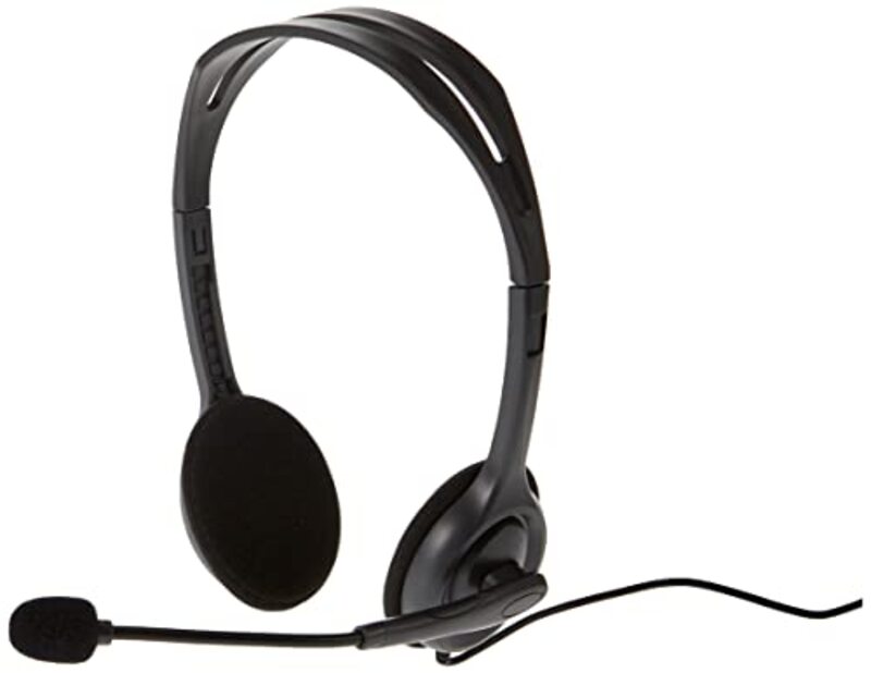 Logitech H110 Wired Stereo On-Ear Noise Cancelling Headset, Black