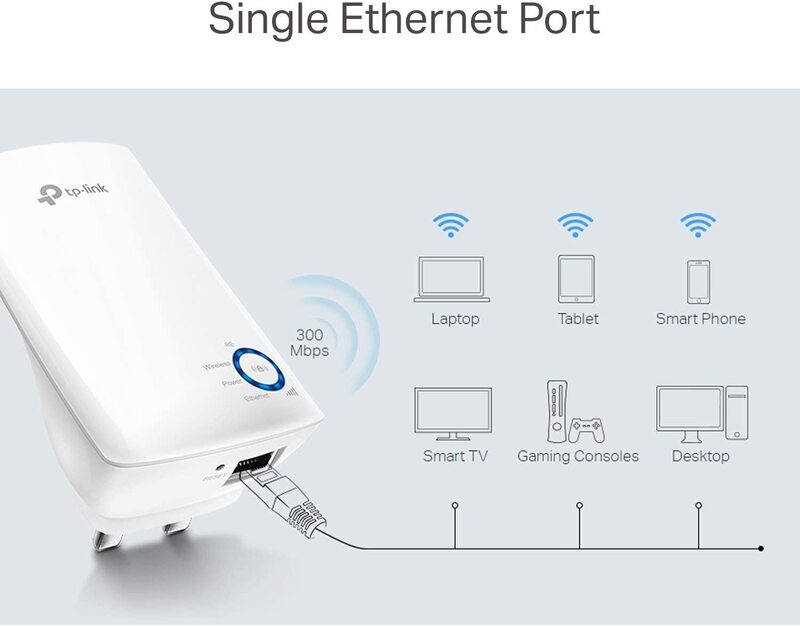 TP-Link TL-WA850RE 300Mbps Wi-Fi Range Extender, White