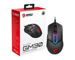 MSI Clutch Gm30 6200 Dpi Adjustable Omron Switch Wired Gaming Mouse, Black