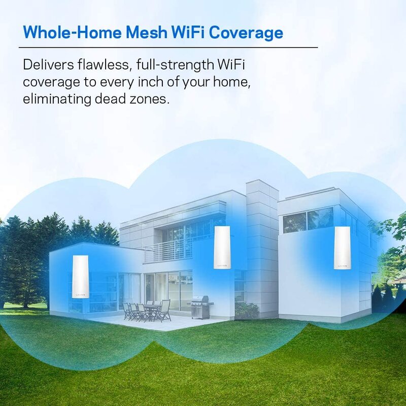 Linksys WHW0303 Velop Whole Home Mesh Wi-Fi System Router, 3-Pack, White