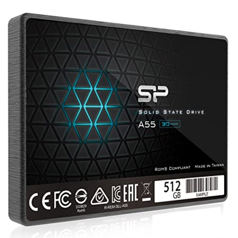 Silicon Power 512GB Ace A55 SATA SSD, Up to 560MB/s, 3D NAND with SLC Cache, Multicolour