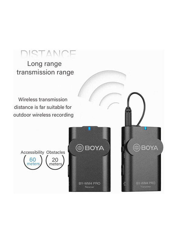 Boya Portable 2.4G Wireless Microphone, BY-WM4 PRO, Black