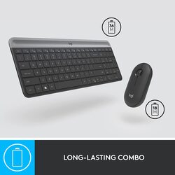 Logitech MK470 Slim Wireless English Keyboard and Mouse Combo Set, Graphite