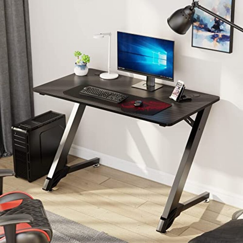 Eureka Ergonomic Gaming Desk, Black