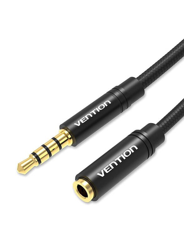 

Vention 1.5-Meter 3.5 mm Jack Audio Mic Extension Cable, 3.5 mm Jack to 3.5 mm Jack for Headset/TV/Laptop, Black