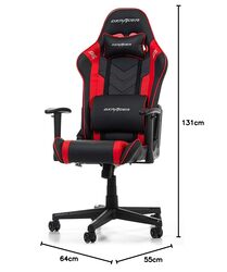 DXRacer Prince Series P132 Gaming Chair, 1D Armrests with Soft Surface, Black  Red