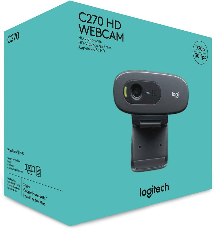 Logitech 3MP HD 720p Desktop/Laptop Webcam, Black