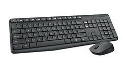 Logitech Wireless English Keyboard and Mouse Combo, MK235, Grey