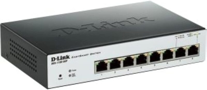 D-Link Easy Smart 8 Pt PoE Gig Switch, Black