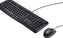 Logitech MK120 USB Wired English Keyboard and Mouse Combo Set, Black