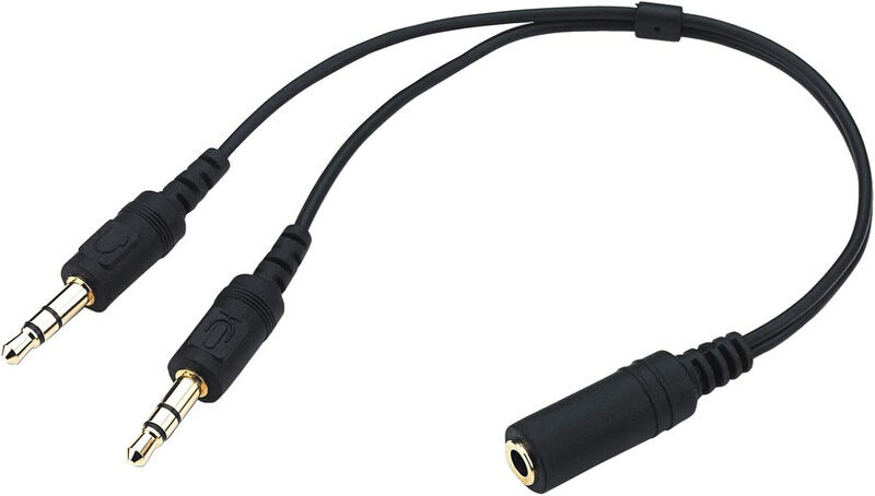 

Genius 1-To-2 Pin Converter M12 Cable, 3.5mm Male to 3.5mm Female Cable for Headset, Black